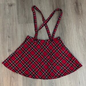 Tripp NYC Red Plaid Skater Skirt